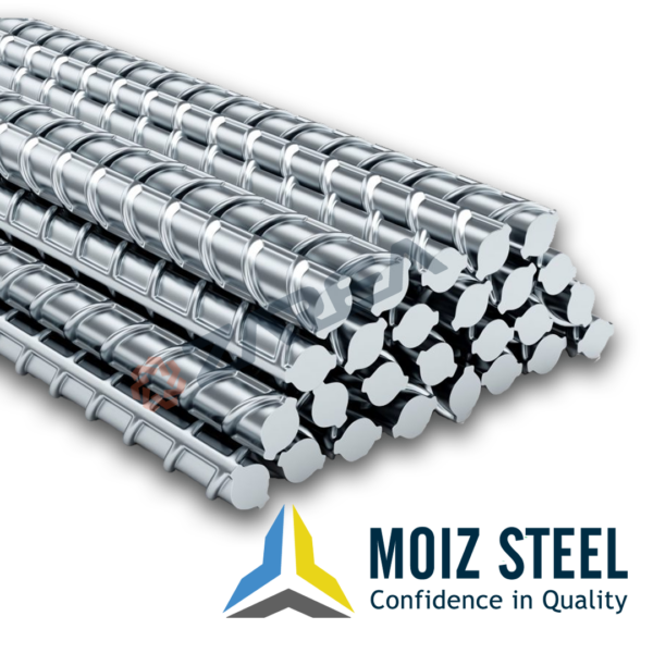 Zarea presents the Al Moiz Grade 60 Steel Bar. This steel bar is perfect for construction projects. It provides outstanding ability to support heavy loads.